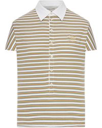Golden Goose - Deluxe Brand Striped Jersey Polo T-Shirt With Contrasting Collar - Lyst