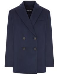 Giorgio Armani - Double-Breasted Wool Blazer With Peak Lapel - Lyst