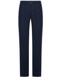 Kiton - Straight Fit Linen Trousers With Elastic Waist - Lyst