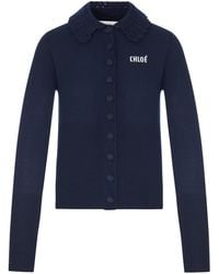Chloé - Fitted Logo Cardigan - Lyst