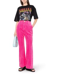 Pink Corduroy Flare Pants for Women - Up to 60% off at Lyst.com