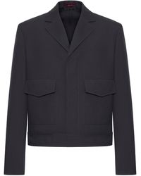 Gucci - Embossed Wool Gabardine Jacket - Lyst