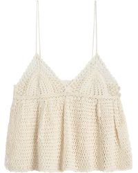 Celine - Top With Thin Straps In Crochet Cotton - Lyst