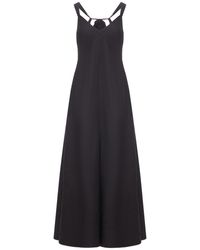 120% Lino - Long Linen Dress With Chiffon Inserts - Lyst