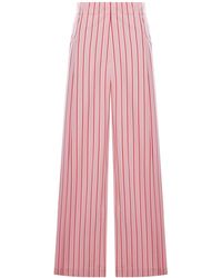Dries Van Noten - Striped Cotton Palazzo Trousers - Lyst