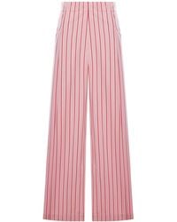 Dries Van Noten - Striped Cotton Palazzo Trousers - Lyst