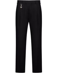 Prada - Cotton Trousers With Enameled Metal Triangle Logo - Lyst