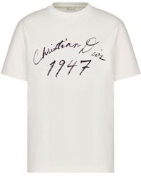 Dior - Relaxed Fit T-shirt With Handwritten Signature - Lyst