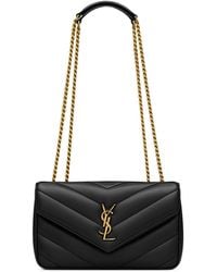 Saint Laurent - Borsa loulou small in pelle - Lyst
