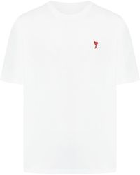 Ami Paris - White T Shirt With Logo - Lyst
