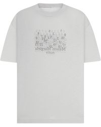 Maison Margiela - Cotton T-Shirt With Tone-On-Tone Lettering Print - Lyst