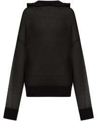 Rick Owens - Semi-Transparent Knit Sweatshirt With Hood - Lyst