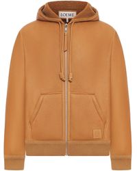 Loewe - Giacca in shearling con cappuccio - Lyst