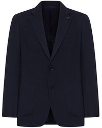 Lardini - Single-breasted Tailored Jacket In Check Fabric - Lyst