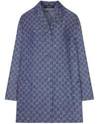 Gucci - Gg Jacquard Cotton Denim Jacket - Lyst