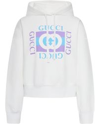 Gucci - Felpa in cotone stampato con cappuccio - Lyst