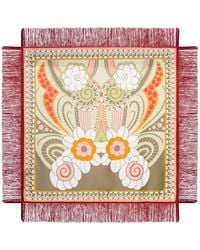 La DoubleJ - Silk Scarf With Fringes And Ornamental Print - Lyst