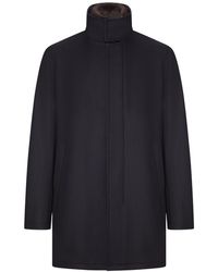 Herno - Coat With High Collar And Contrasting Interior - Lyst
