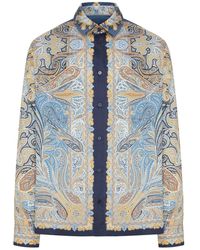 Etro - Camicia in cotone stampato con motivo paisley - Lyst