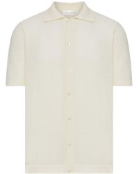 Roberto Collina - Perforated Knit Shirt With Classic Collar - Lyst
