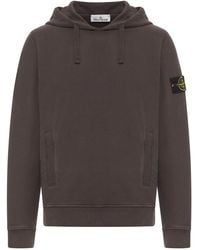 Stone Island - Cotton Hoodie With Compass Logo - Lyst