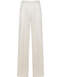 Tom Ford - Silk Gabardine Trousers With Double Pleats - Lyst
