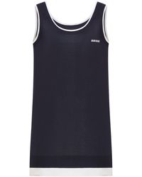 Miu Miu - Abito multilayer in seta e popeline di cotone - Lyst