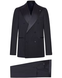 Tagliatore - Double Breasted Wool Suit With Silk Inserts - Lyst