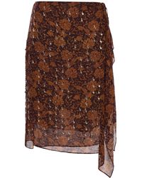 Dries Van Noten - Gonna floreale con borchie applicate - Lyst