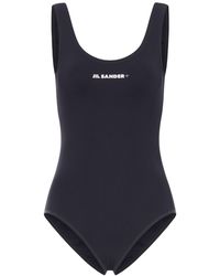 Jil Sander - Logo Printed One-Piece Swimsuit - Lyst