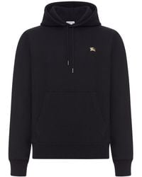 Burberry - Felpa con cappuccio in cotone knight stamp - Lyst