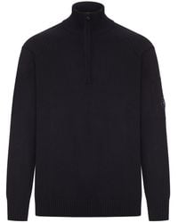 C.P. Company - Wool Turtleneck Sweater With Zip - Lyst
