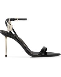 Tom Ford - Pointed-toe Sandal With Padlock In Polished Leather - Lyst