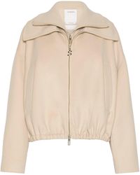 Sportmax - Bomber in pura lana con davantino rimovibile - Lyst