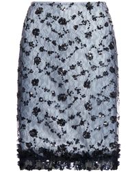 Ganni - Sequined Lace Midi Skirt - Lyst