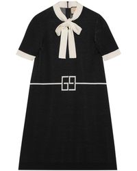 Gucci - Wool Jacquard Mini Dress - Lyst