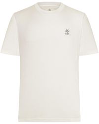 Brunello Cucinelli - Cotton T-shirt With Contrasting Logo Print - Lyst