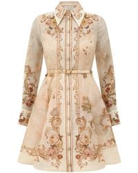 Zimmermann - Memento Buttoned Mini Dress - Lyst