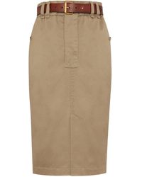 Saint Laurent - Pencil Skirt In Cotton Gabardine - Lyst