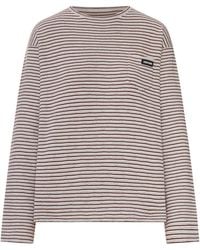 Miu Miu - Striped Cotton And Cashmere Blend T-Shirt - Lyst