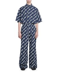 Balenciaga New Scribble Pyjama Pants in Blue for Men | Lyst