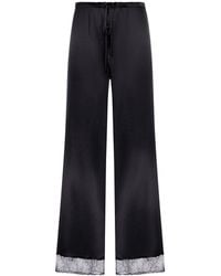 THE NINA STUDIO - Silk Palazzo Trousers With Lace Detail - Lyst