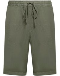 120% Lino - Linen Bermuda Shorts With Drawstring Waist - Lyst