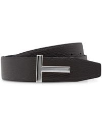 Tom Ford - Hammered Leather Belt - Lyst