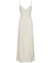120% Lino - Abito lungo lingerie in lino - Lyst
