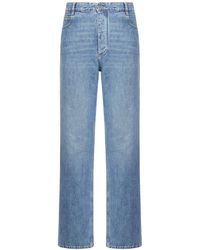 Bottega Veneta - Jeans a gamba ampia in denim lavaggio vintage indigo - Lyst
