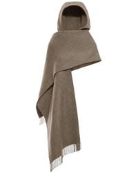 Brunello Cucinelli - Sciarpa in maglia di lana e cashmere con cappuccio - Lyst