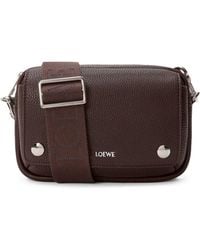 Loewe - Borsa messenger pebble piccola in morbida pelle di vitello granata - Lyst