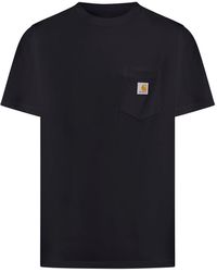 Carhartt - T-shirt With Black Logo Patch - Lyst