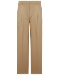 Ami Paris - Tailored Cotton Trousers With Pences - Lyst